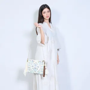 Floral pattern fringed clutch wholesale