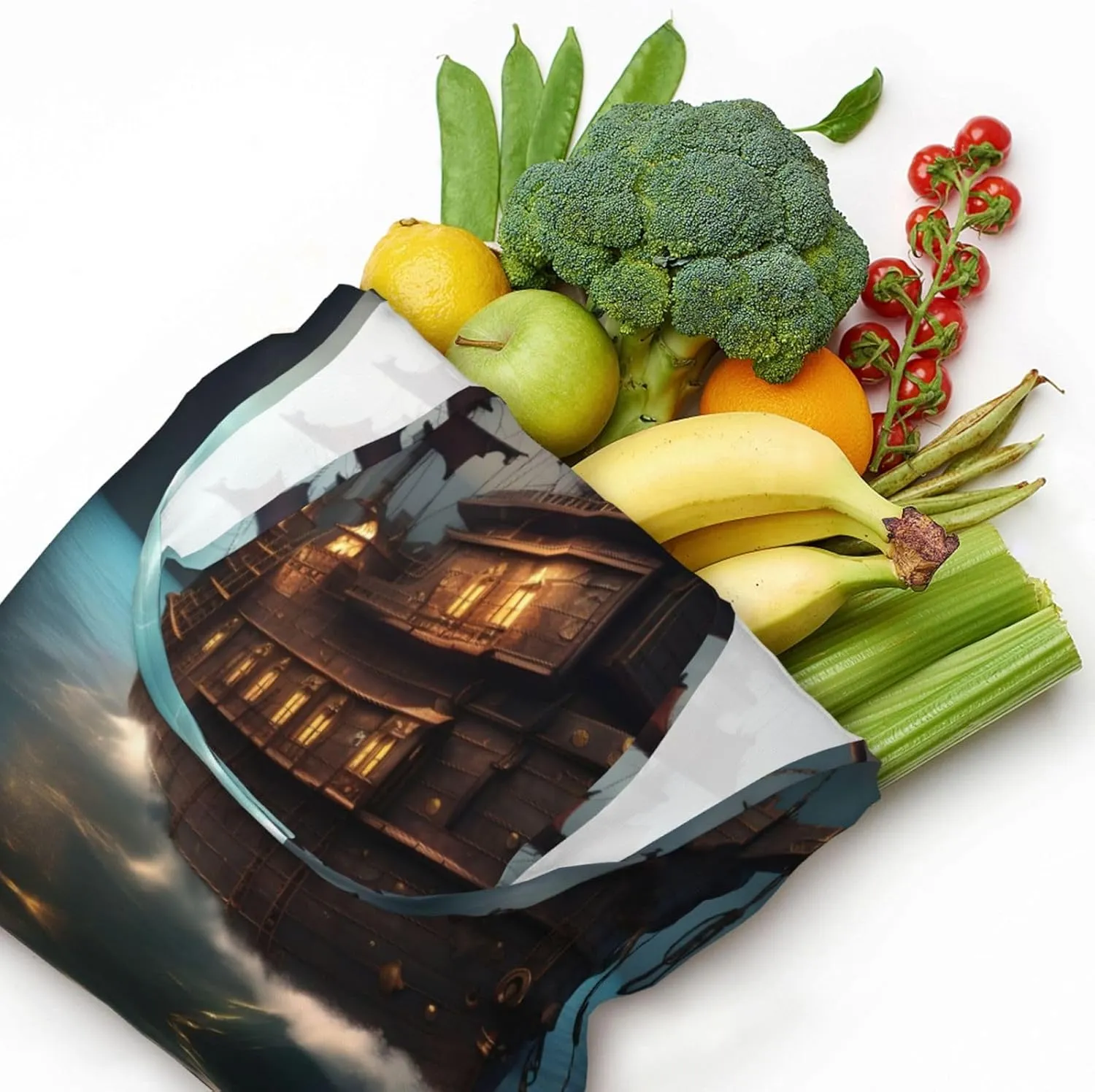 Flower Diamond Painting Canvas Bag Bag Handbag Eco-Friendly Reusable Groceryshopping Bags For Women Girls