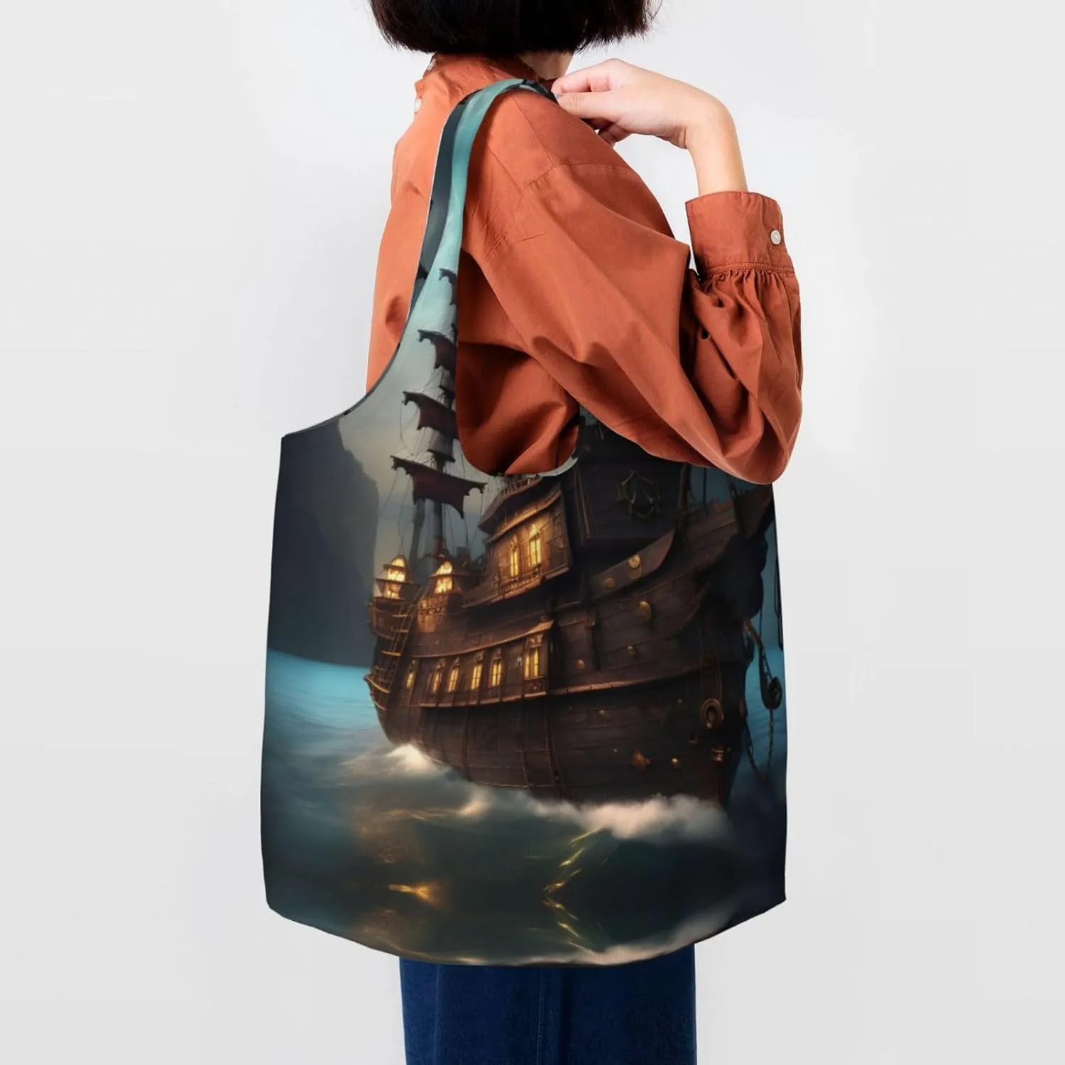 Flower Diamond Painting Canvas Bag Bag Handbag Eco-Friendly Reusable Groceryshopping Bags For Women Girls