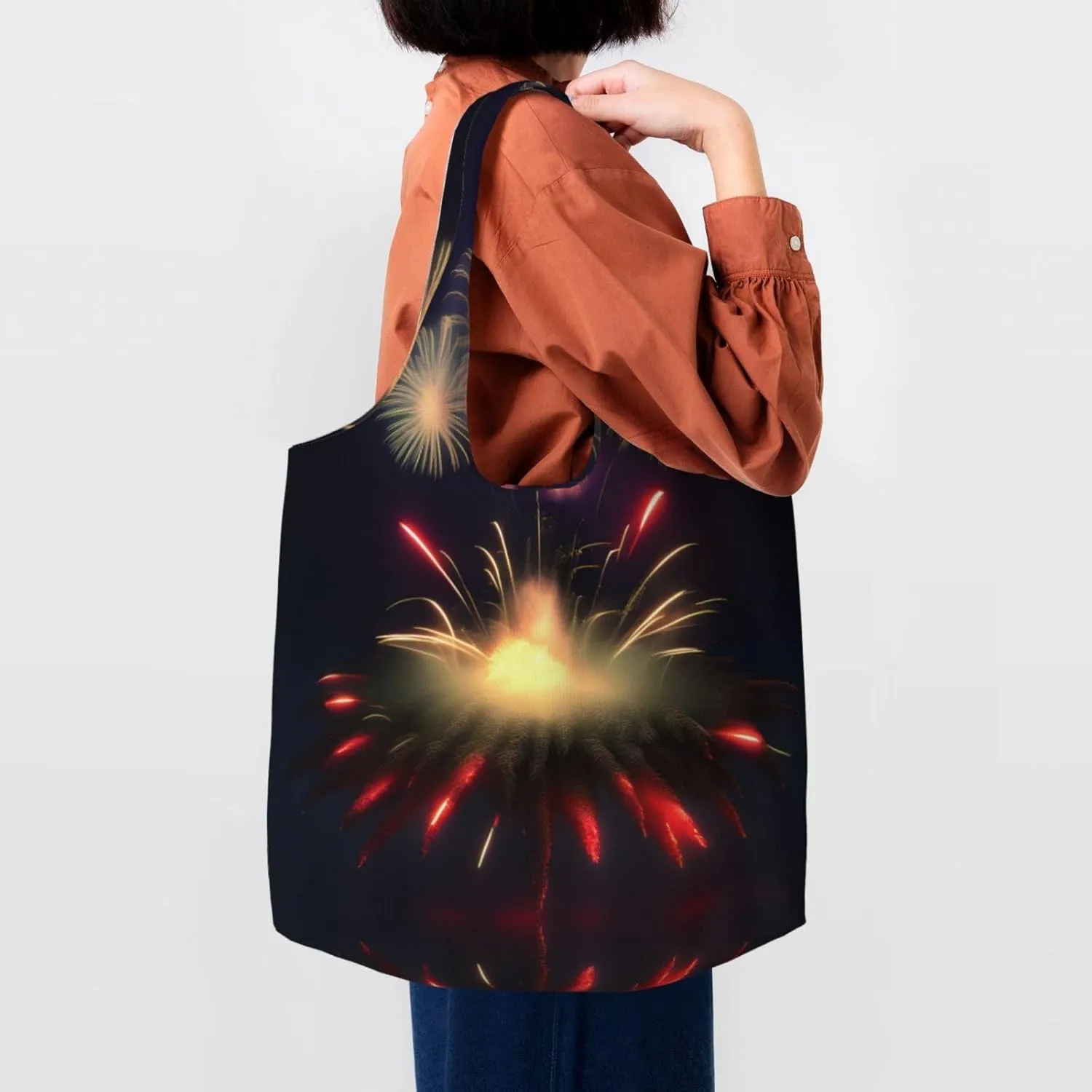 Flower Diamond Painting Canvas Bag Bag Handbag Eco-Friendly Reusable Groceryshopping Bags For Women Girls