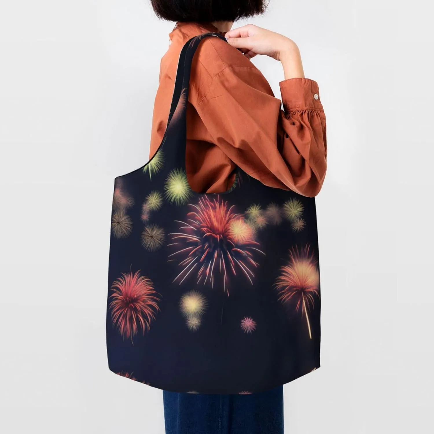 Flower Diamond Painting Canvas Bag Bag Handbag Eco-Friendly Reusable Groceryshopping Bags For Women Girls