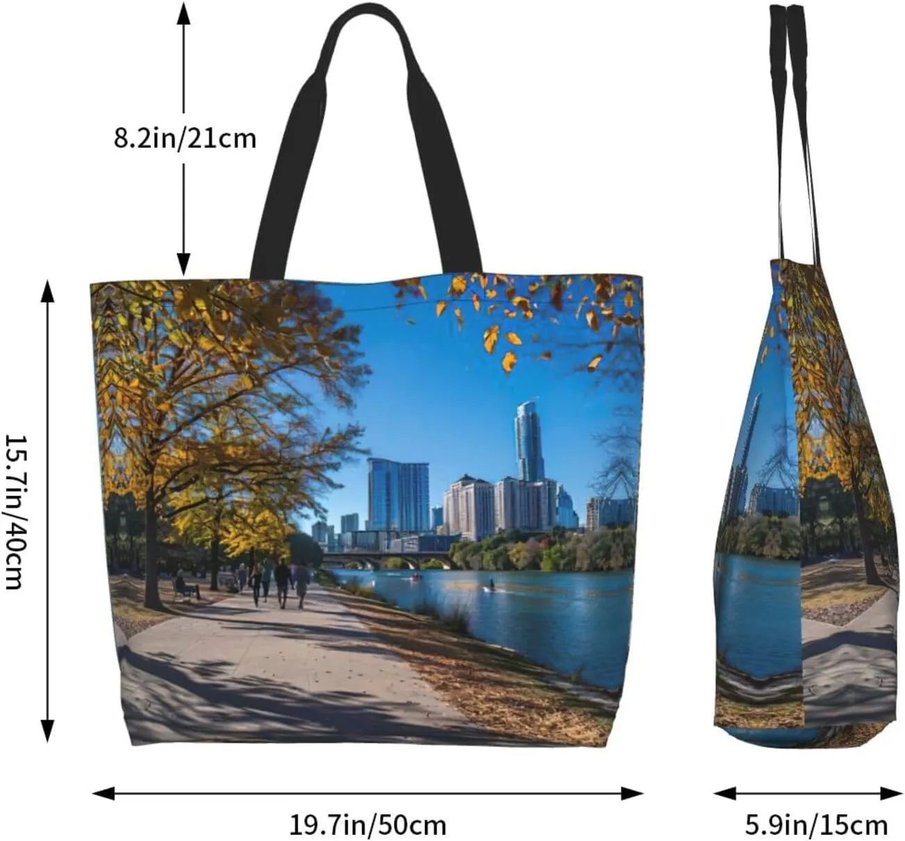 Flower Print Shoulder Bag For Women Shopping Bags Tote Bag Large Storage Handbag Grocery Bags For Travel Work