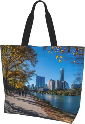 Flower Print Shoulder Bag For Women Shopping Bags Tote Bag Large Storage Handbag Grocery Bags For Travel Work