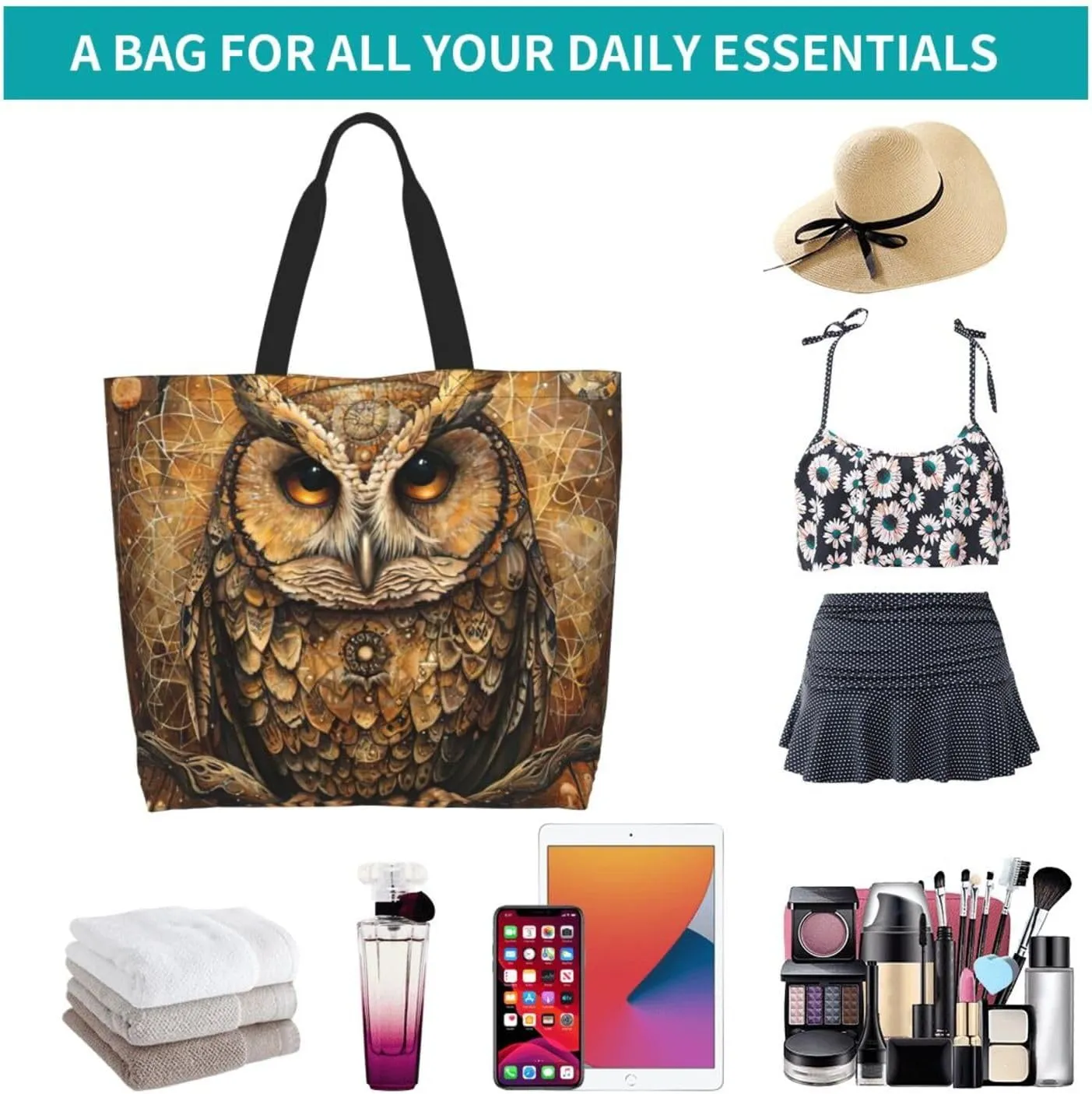 Flower Print Shoulder Bag For Women Shopping Bags Tote Bag Large Storage Handbag Grocery Bags For Travel Work