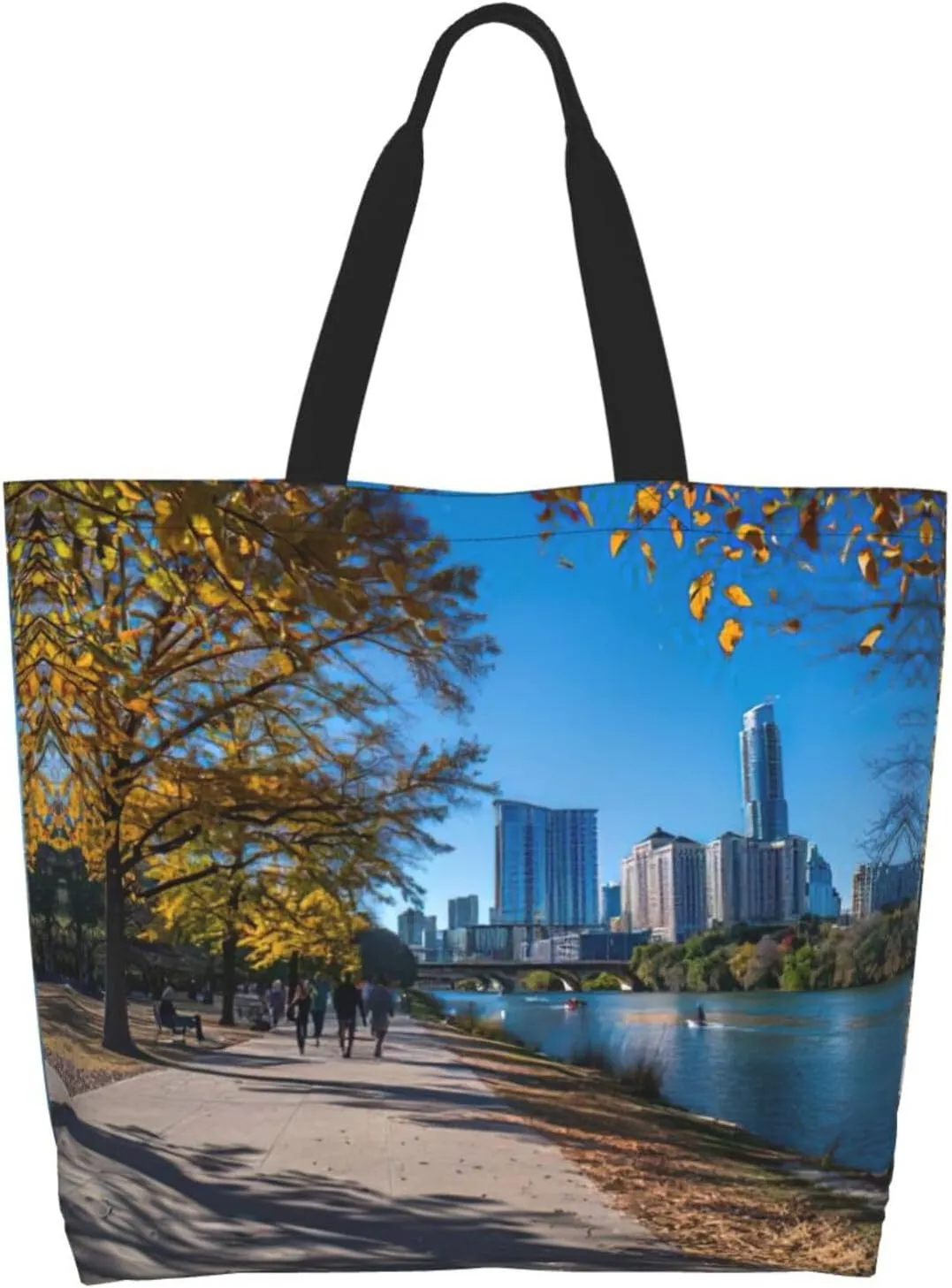 Flower Print Shoulder Bag For Women Shopping Bags Tote Bag Large Storage Handbag Grocery Bags For Travel Work