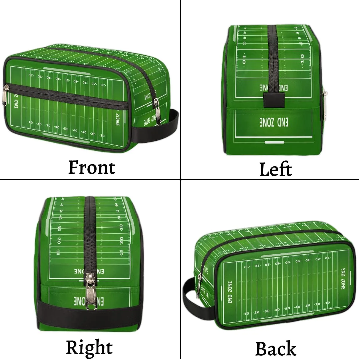 Football Field Travel Toiletry Bag for Boys Men, Waterproof Hanging Dopp Kit for Women, Shaving Bag with Large Capacity for Travel,Sports Shower
