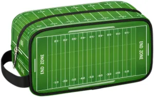 Football Field Travel Toiletry Bag for Boys Men, Waterproof Hanging Dopp Kit for Women, Shaving Bag with Large Capacity for Travel,Sports Shower