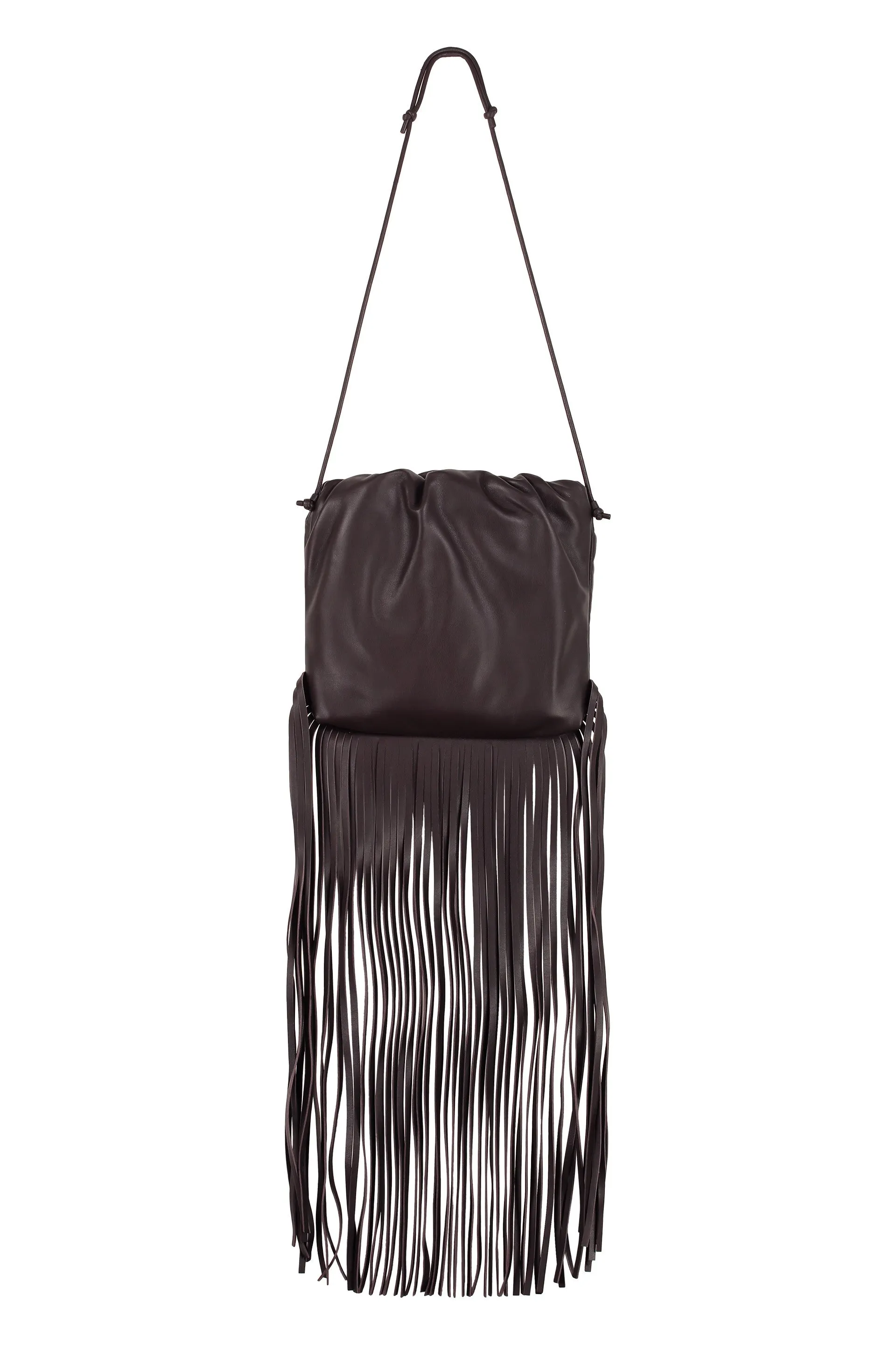 FRINGED LEATHER SHOULDER BAG