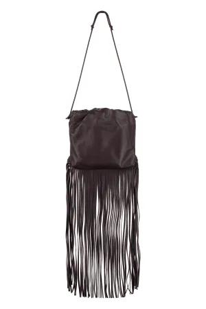 FRINGED LEATHER SHOULDER BAG