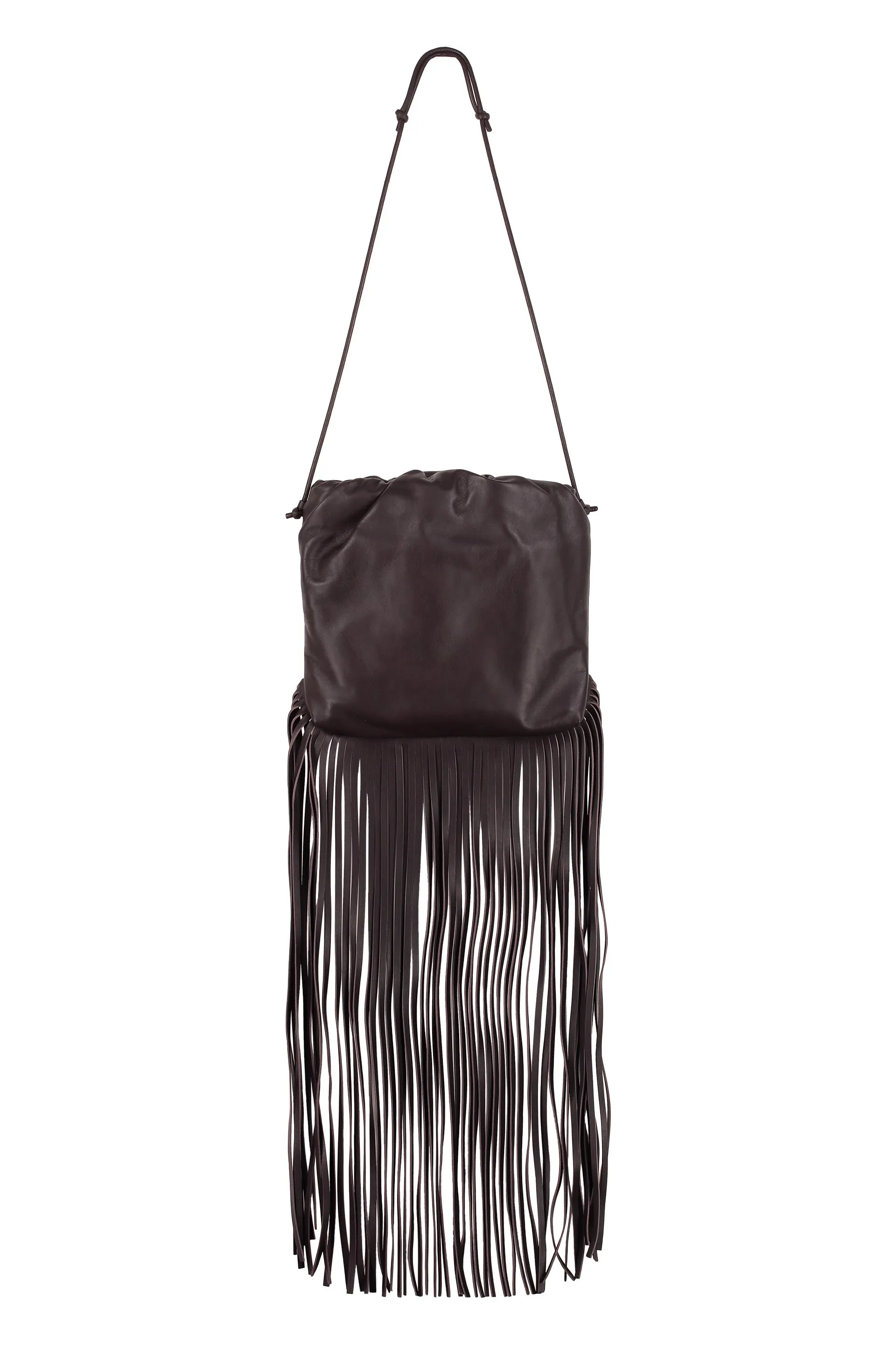 FRINGED LEATHER SHOULDER BAG