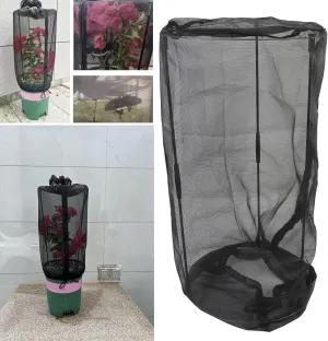 Garden Netting Bags, Detachable Cleanable Garden Mesh Netting for 19 to 26Cm/7.48 to 10.24in Round Pot or 15 to 20Cm/5.91 to 7.87in Square Pot
