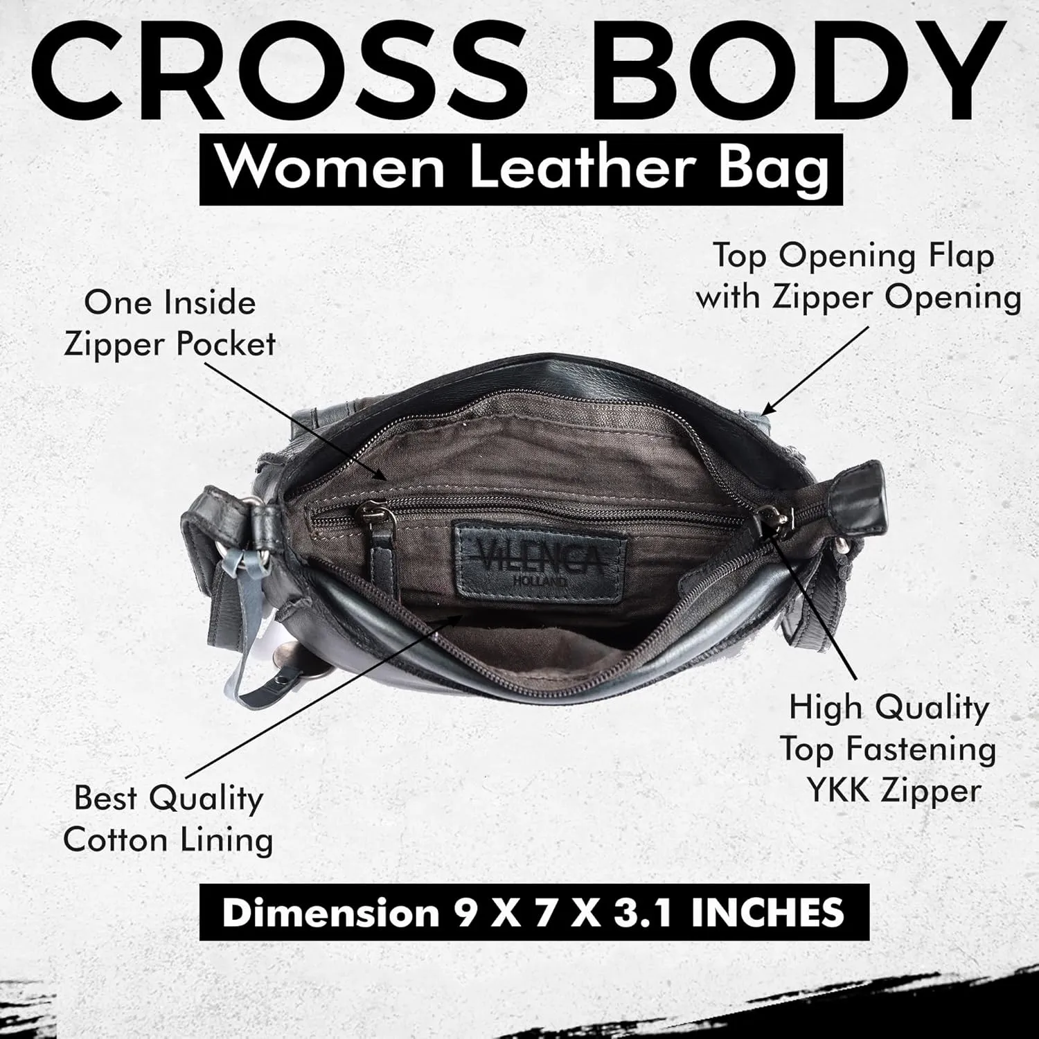 Genuine Leather Crossbody Sling Bag for Women, Purse for Women Trendy Casual Office Bag with Adjustable Strap