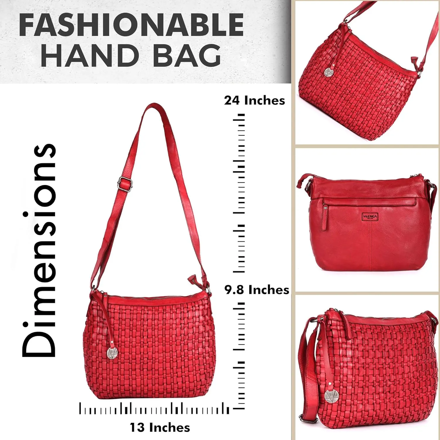 Genuine Leather Crossbody Sling Bag for Women, Purse for Women Trendy Casual Office Bag with Adjustable Strap