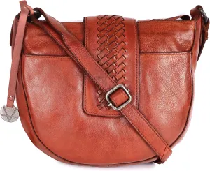 Genuine Leather Crossbody Sling Bag for Women - Trendy Casual Office Bag with Adjustable Strap