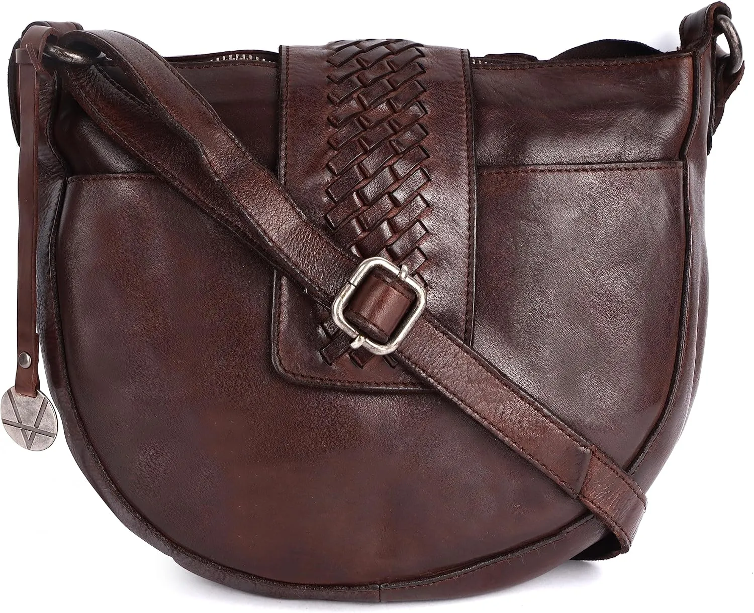 Genuine Leather Crossbody Sling Bag for Women - Trendy Casual Office Bag with Adjustable Strap