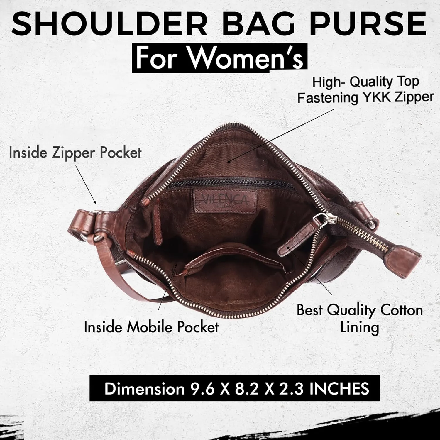 Genuine Leather Crossbody Sling Bag for Women - Trendy Casual Office Bag with Adjustable Strap