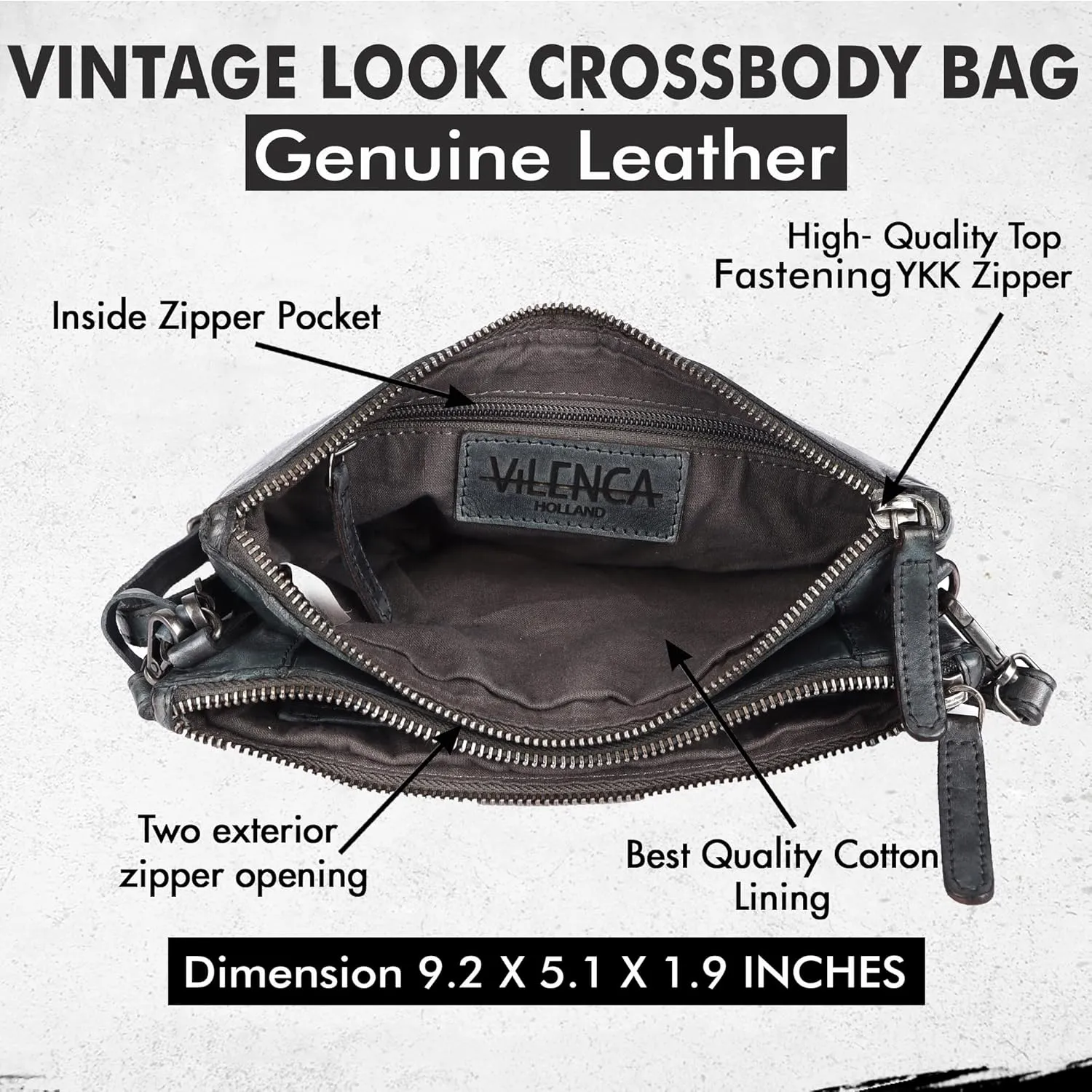 Genuine Leather Crossbody Sling Bag for Women - Trendy Casual Office Bag with Adjustable Strap