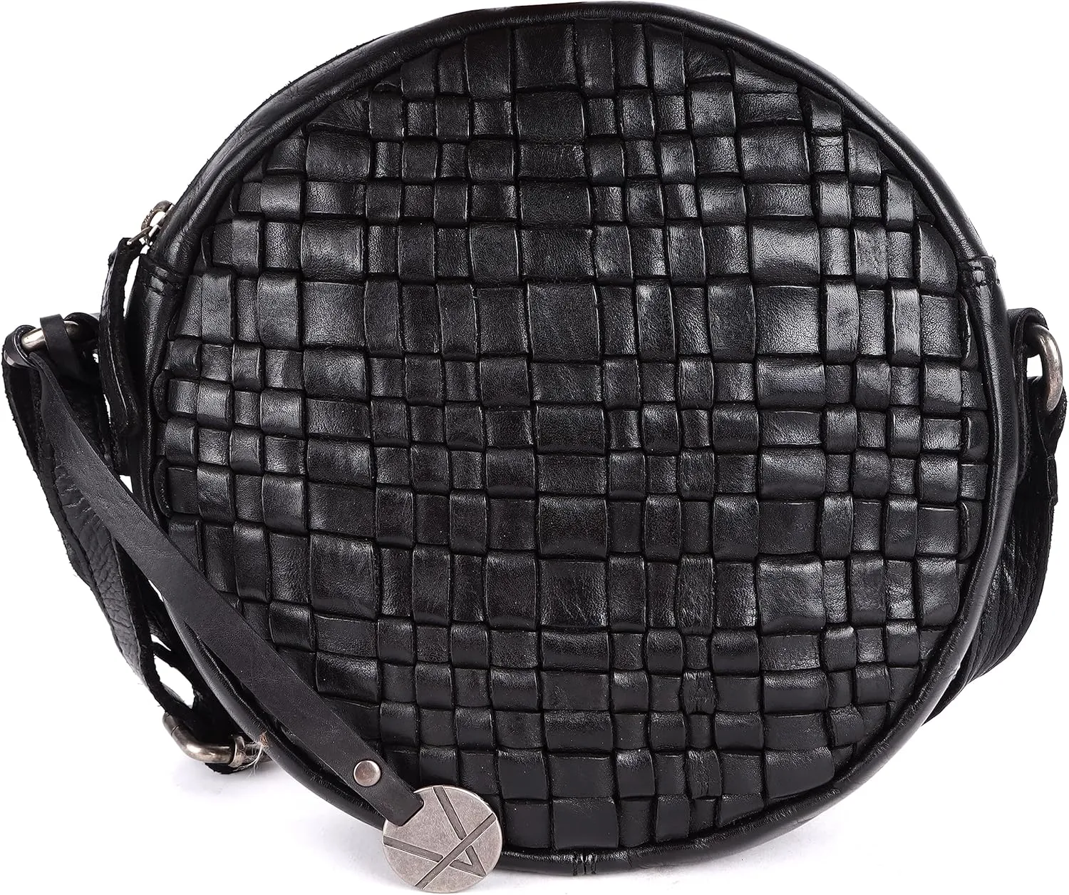 Genuine Leather Round Crossbody Bags For Women, Sling Bag For Women Crossbody Purse Trendy Casual