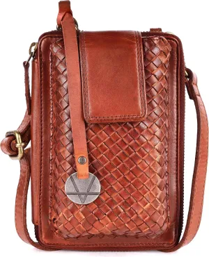 Genuine Leather Small Leather Crossbody Bags For Women Cell Phone Purse, Trendy Casual Detachable Strap