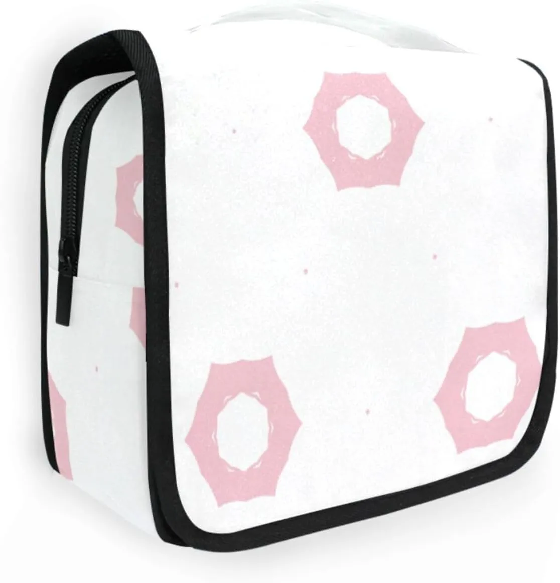 Geometric Ornamental Travel Toiletry Bag Makeup bag Waterproof Bags with Hanging Hook Foldable Travel Makeup Organizer Cosmetic Bag for Travel Toiletries and Shower Accessories