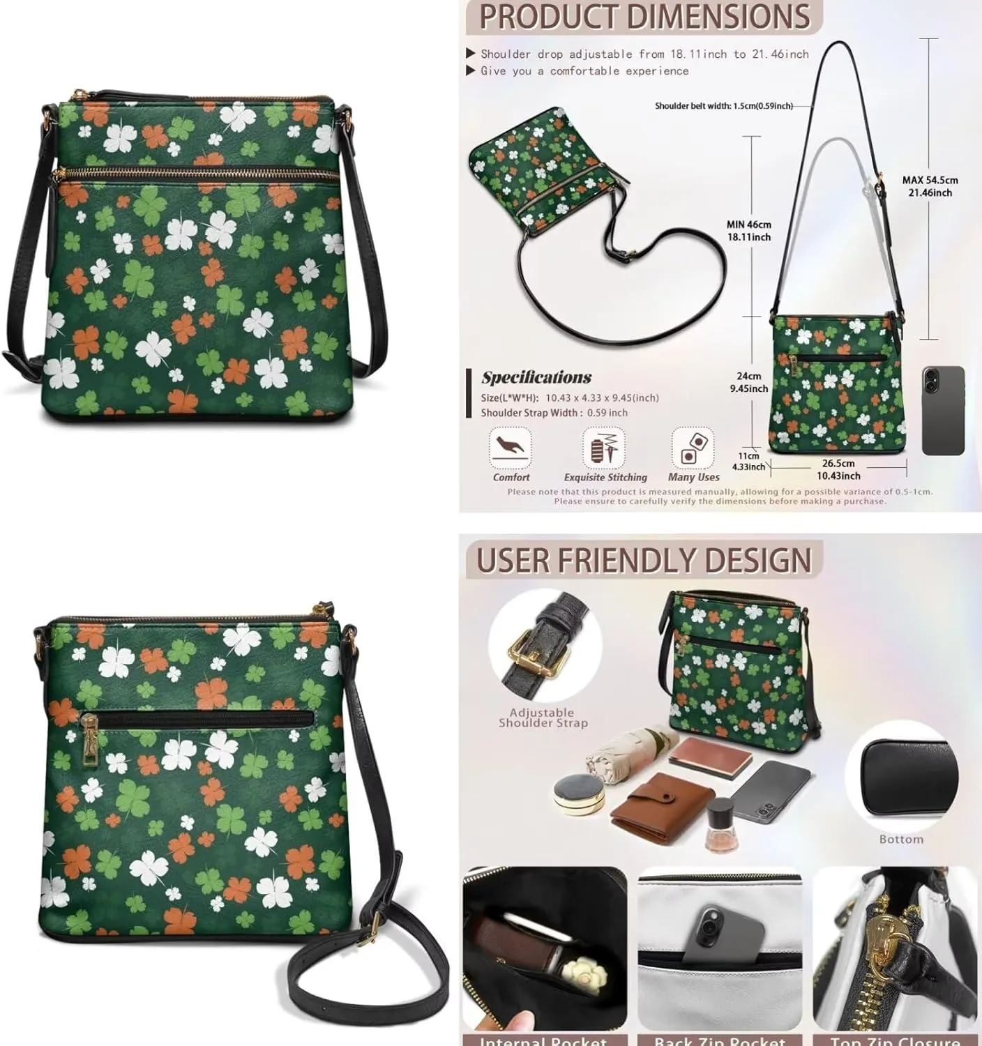 GIFTPUZZ Small Sling Bag Crossbody Bags for Women Trendy Crossbody Purse Leather Wallet Set for Ladies 2 Pack