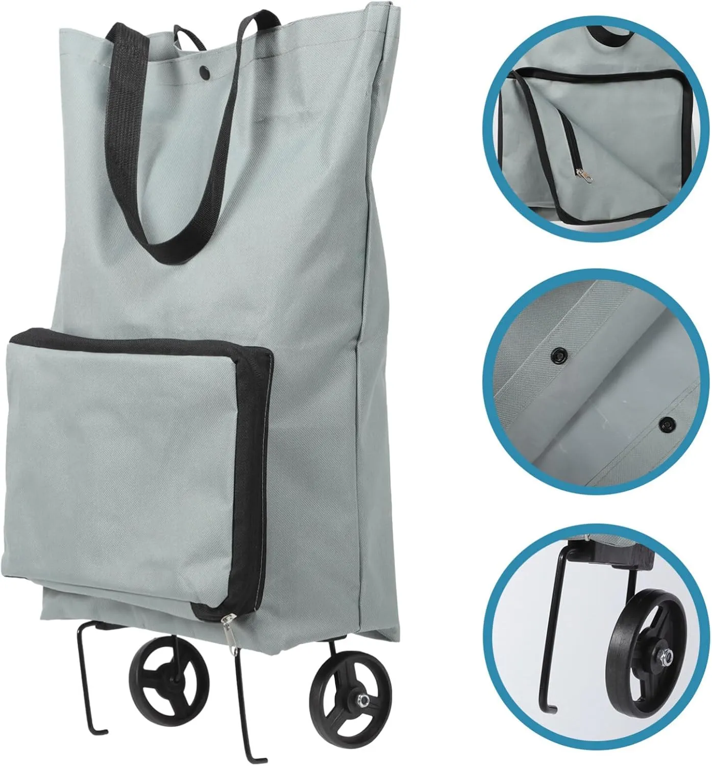 GLEAVI Portable Shopping Tug Bag Trolley Bag for Shopping Grocery Cart Crate with Wheels Folding Grocery Bag Folding Shopping Bag Grocery Shopping Bag Storage Bag Cloth Outdoor