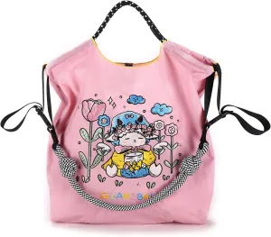 Guan&Ball Lady Tote bag, a lamb embroidered nylon bag, is the perfect companion for shopping and travel