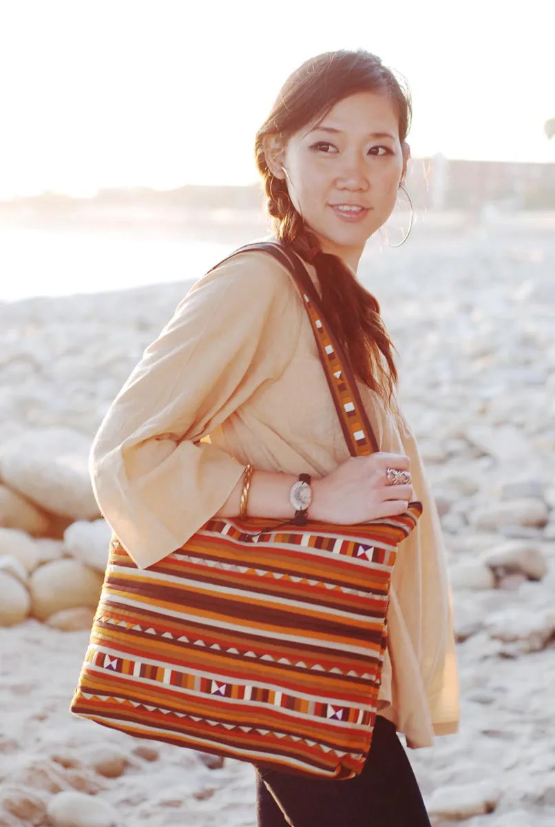 Handmade Lisu hill tribe intricate patchwork tote shoulder bags