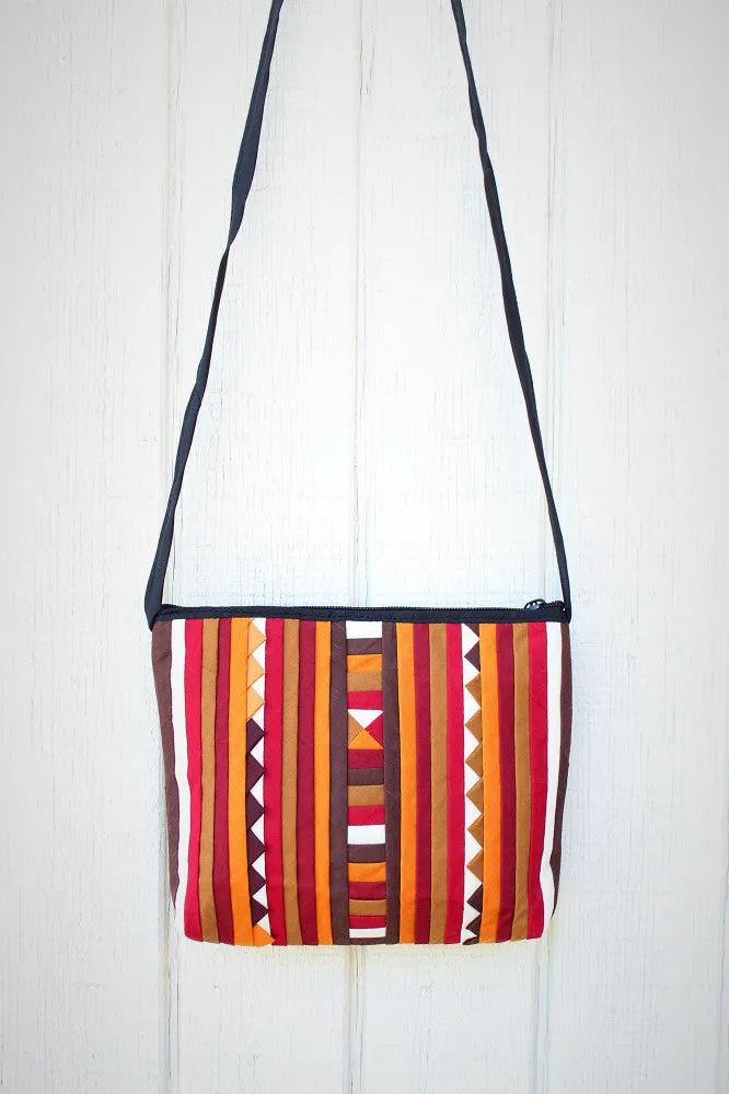 Handmade Lisu hill tribe intricate quilted crossbody purse