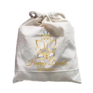 Happy Diwali with Ornamental Ganesha Addname Satchel