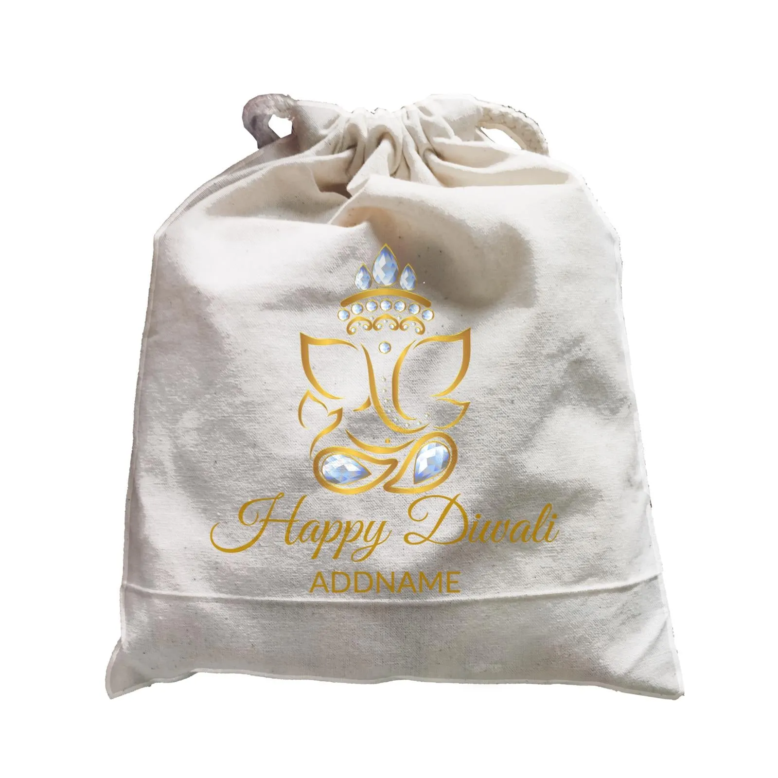 Happy Diwali with Ornamental Ganesha Addname Satchel