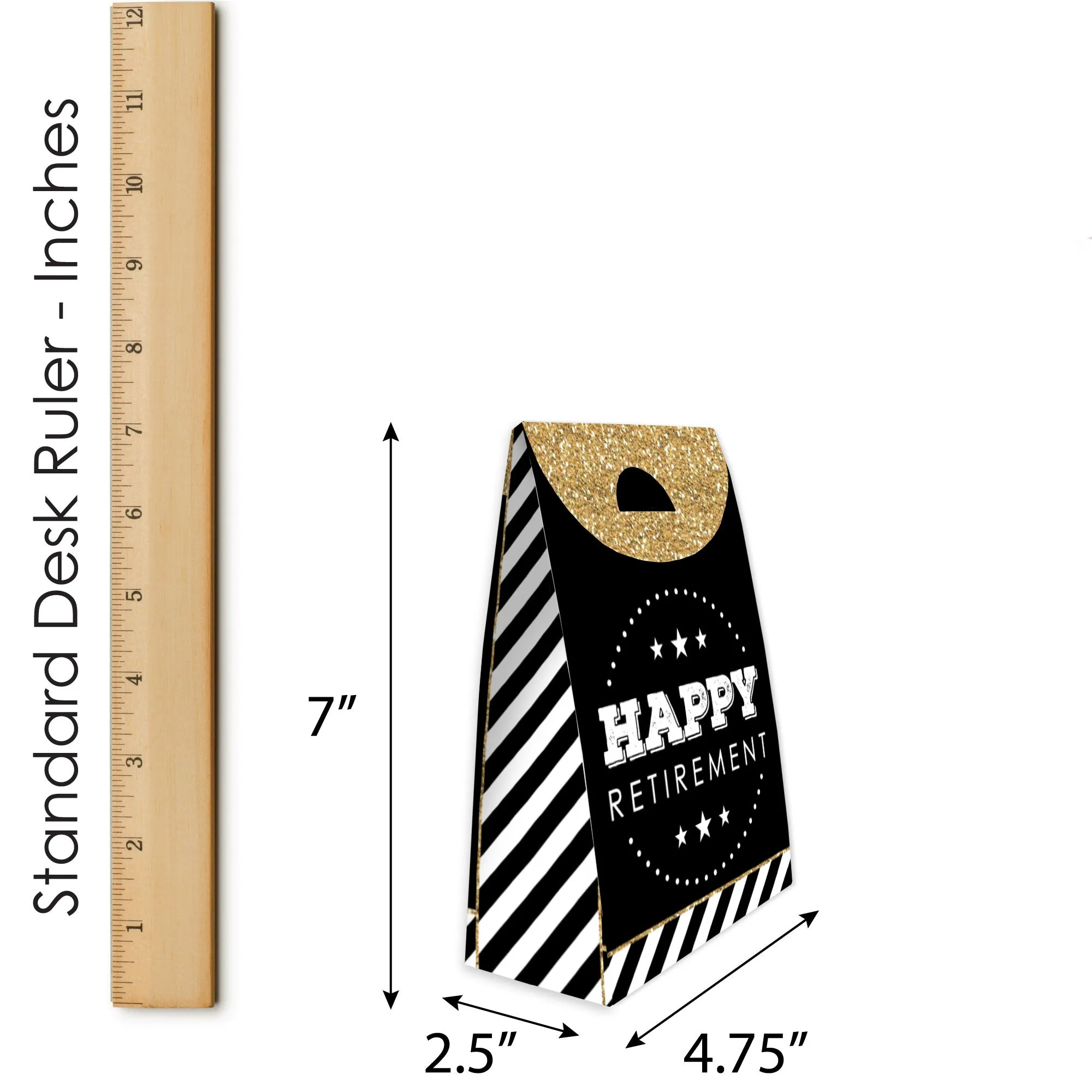 Happy Retirement - Retirement Gift Favor Bags - Party Goodie Boxes - Set of 12