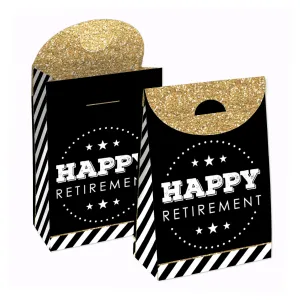 Happy Retirement - Retirement Gift Favor Bags - Party Goodie Boxes - Set of 12