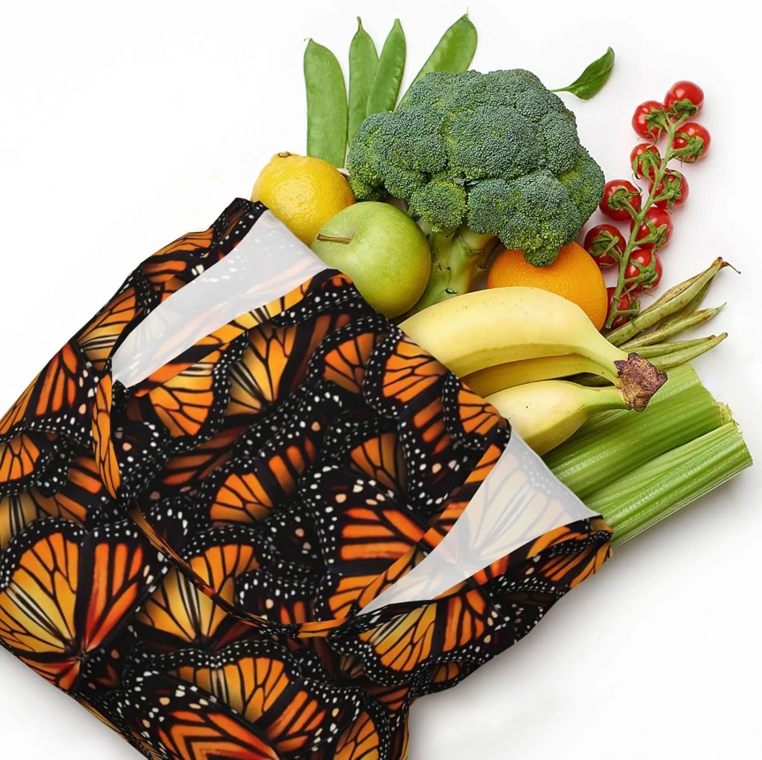 Heaps Of Orange Monarch Butterflies Canvas Bag Bag Handbag Eco-Friendly Reusable Groceryshopping Bags For Women Girls