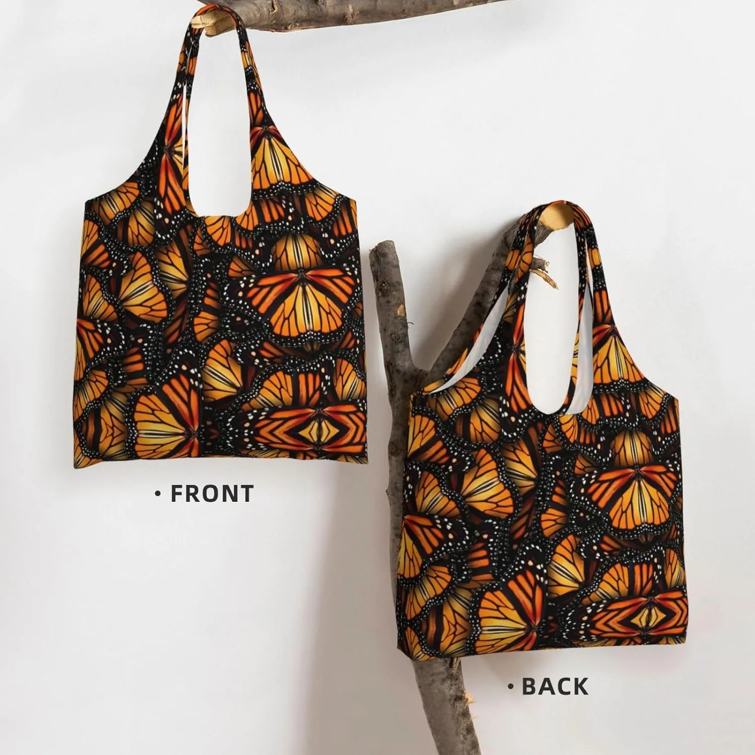 Heaps Of Orange Monarch Butterflies Canvas Bag Bag Handbag Eco-Friendly Reusable Groceryshopping Bags For Women Girls