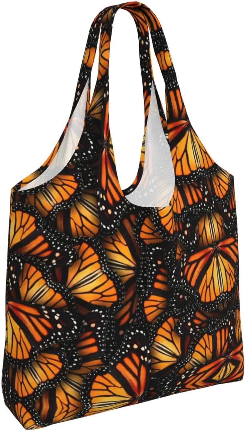 Heaps Of Orange Monarch Butterflies Canvas Bag Bag Handbag Eco-Friendly Reusable Groceryshopping Bags For Women Girls