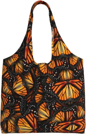 Heaps Of Orange Monarch Butterflies Canvas Bag Bag Handbag Eco-Friendly Reusable Groceryshopping Bags For Women Girls