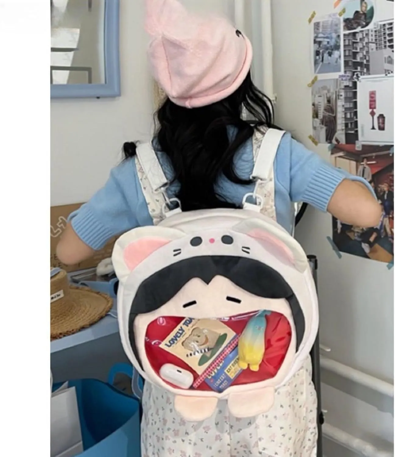 Heaven Official's Blessing Ita Bag Kawaii Cute Backpack Messenger Clear Shoulder Bags Pin Display Bag, Xie Lian, Small