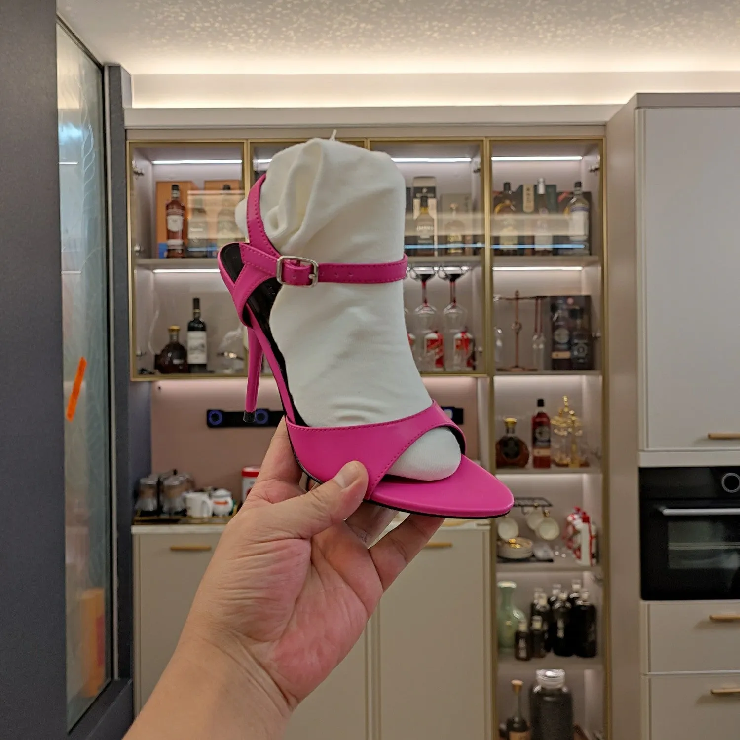 HIGH PINK HEEL STRAPPY Balanciaga AI-powered CALFSKIN TOE OPEN Exclusive collection IN