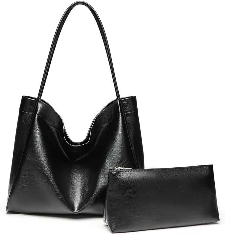 Hobo Bags for Women Large Tote Bag Commuter Tote Slouchy Leather Bag Shoulder Bag Work Bag Handbags with Small Purse