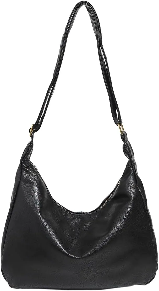 Hobo Bags For Women Vintage Leather Purse Slouchy Shoulder Bag Brown Handbags