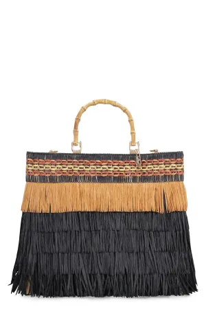 Ibiza raffia tote bag