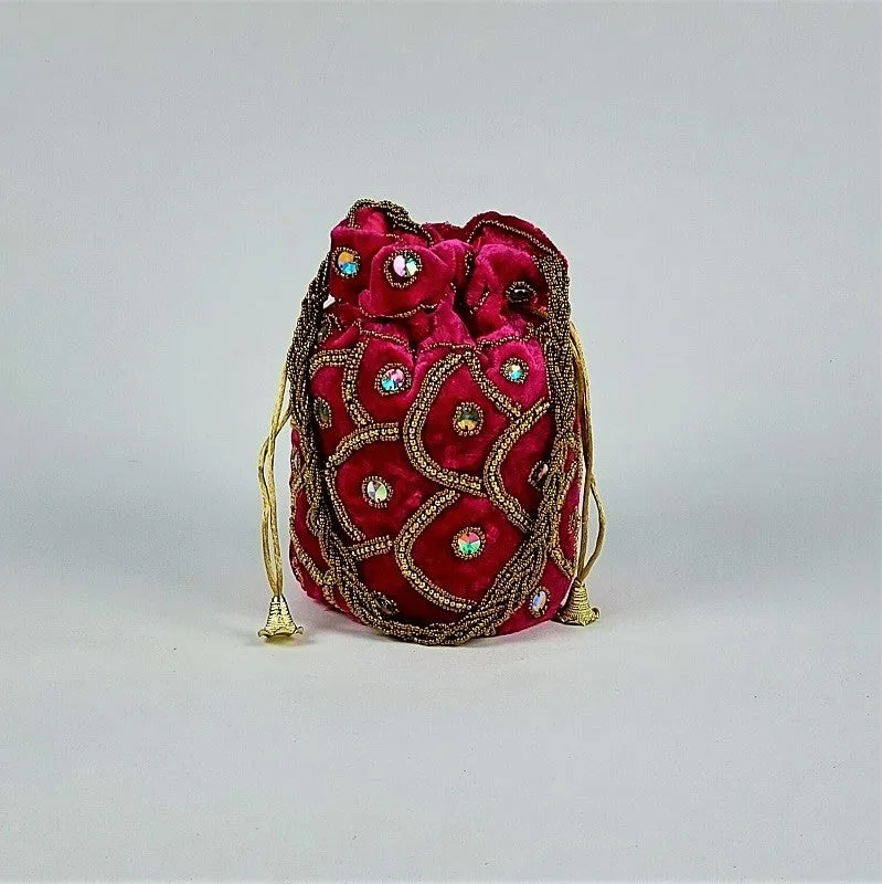 Indian potli bag - soft velvet bridal bag