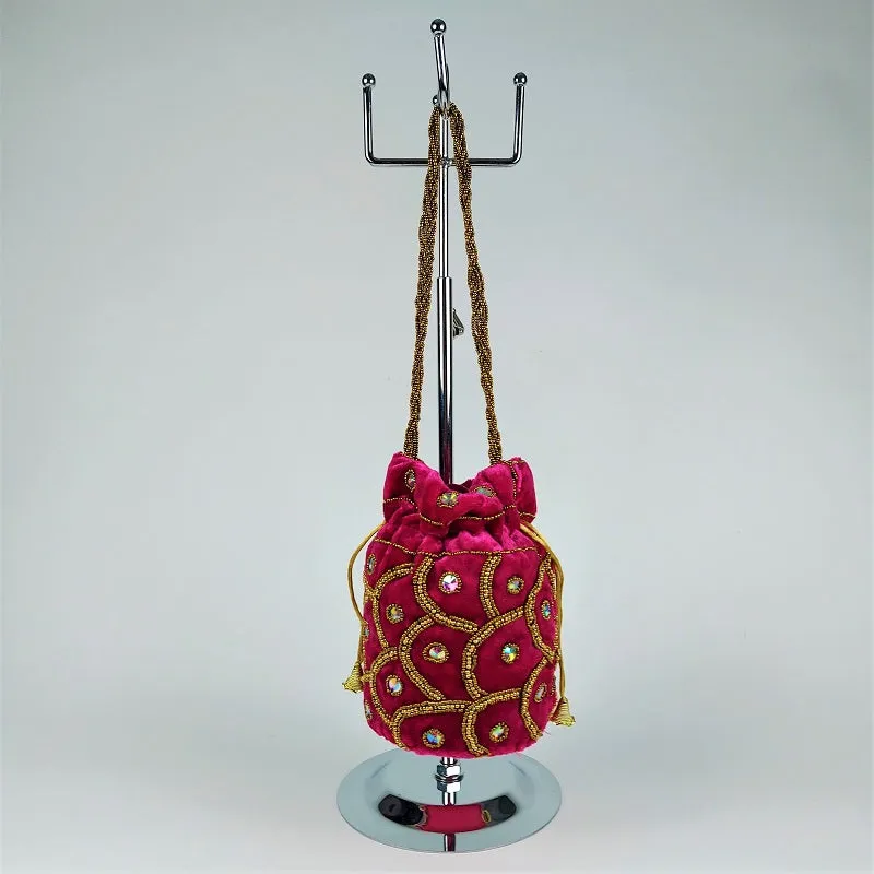 Indian potli bag - soft velvet bridal bag