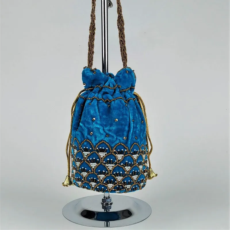 Indian potli bag - soft velvet bridal bag