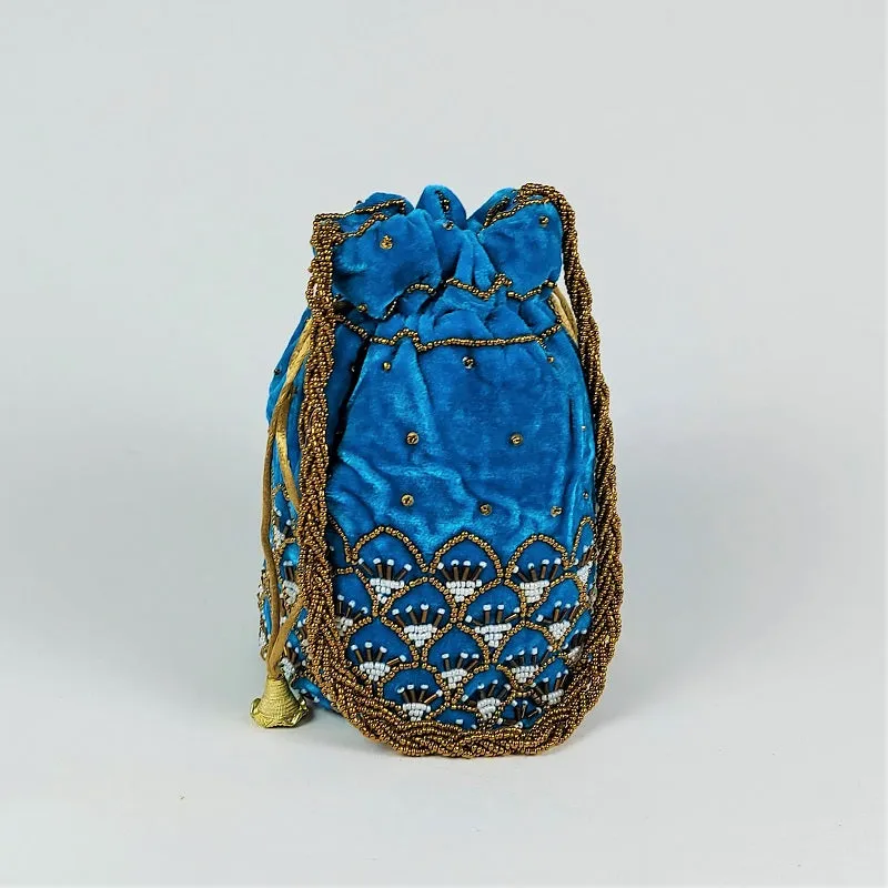 Indian potli bag - soft velvet bridal bag