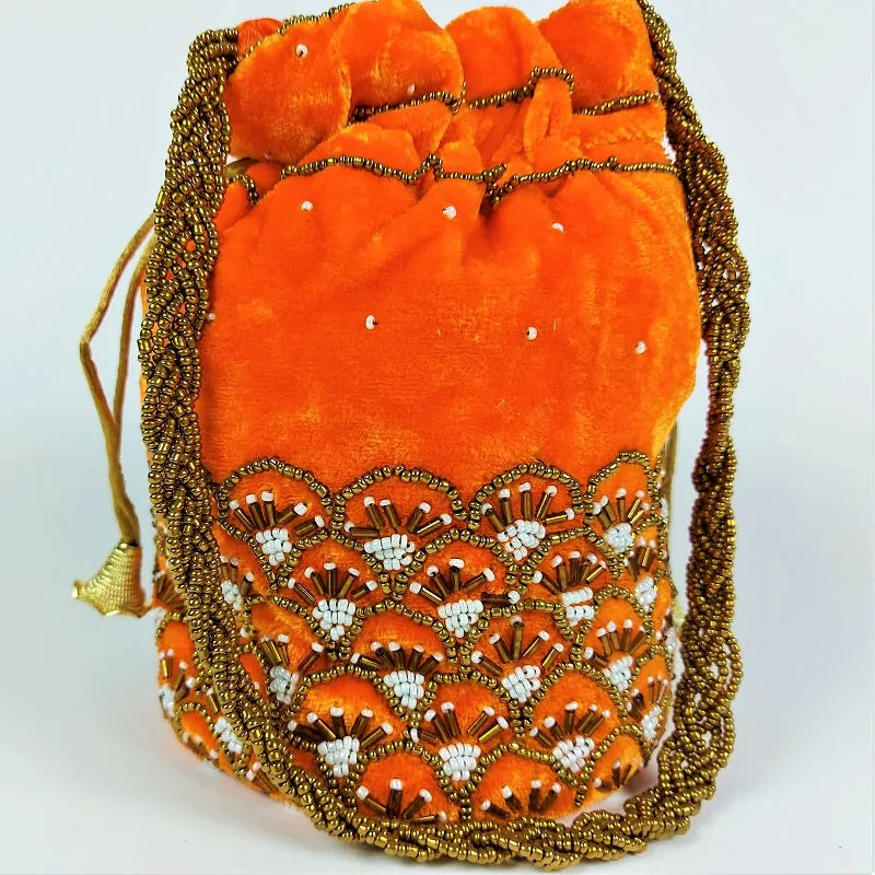 Indian potli bag - soft velvet bridal bag