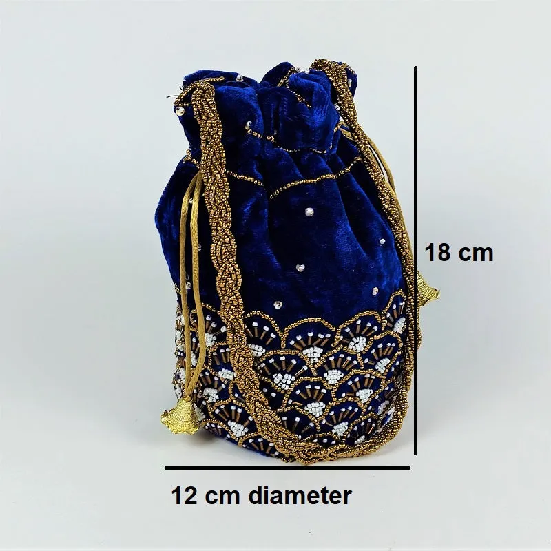 Indian potli bag - soft velvet bridal bag