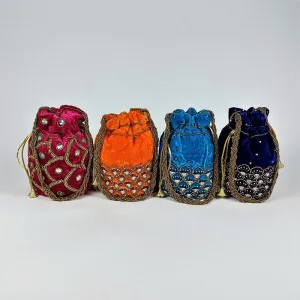 Indian potli bag - soft velvet bridal bag