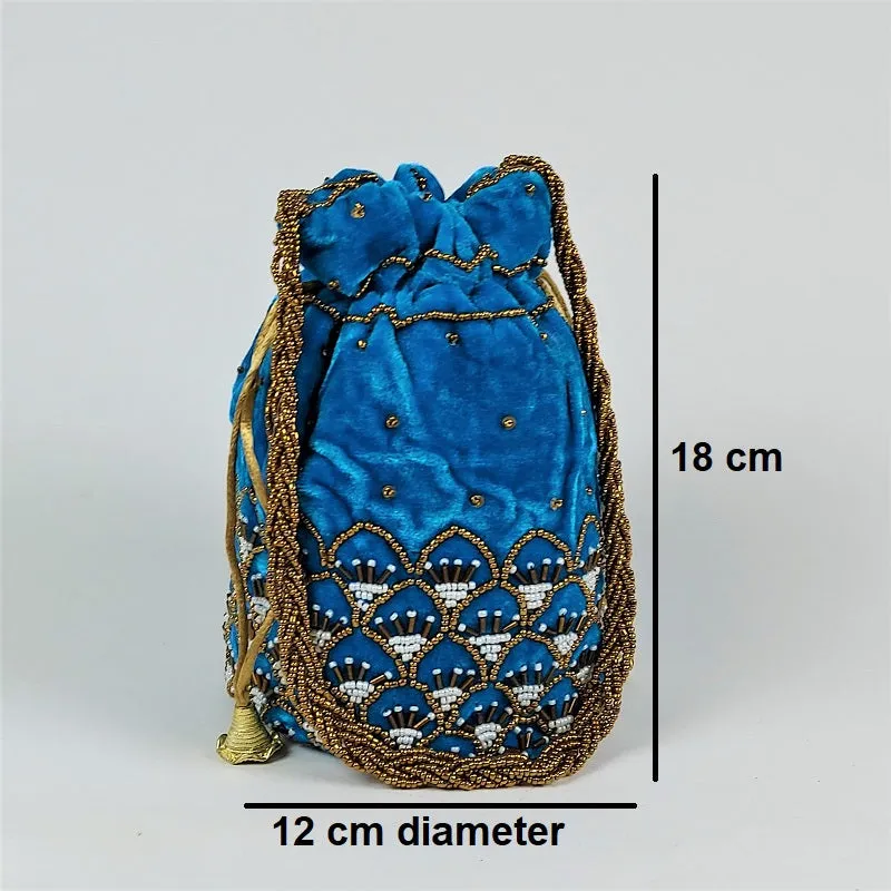 Indian potli bag - soft velvet bridal bag